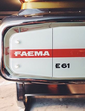 The restaurant's Faema E61 espresso machine